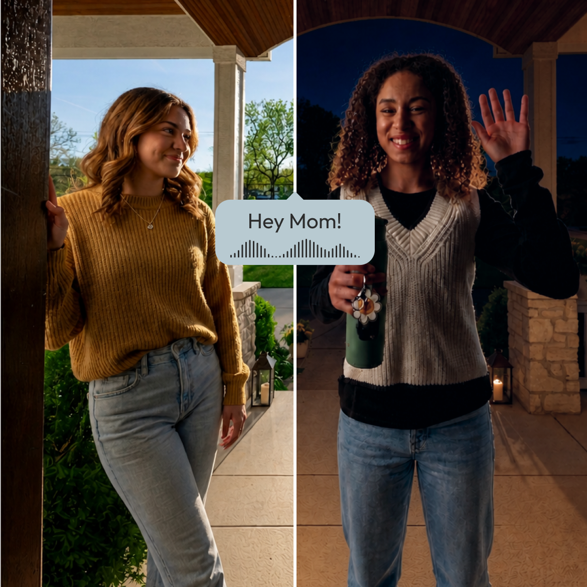 Teens at doorbell