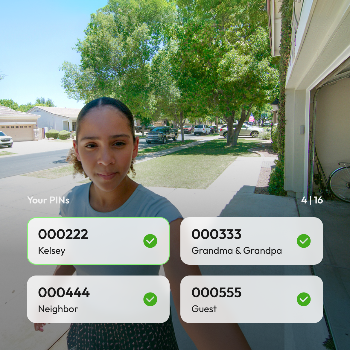 Video keypad with PINs