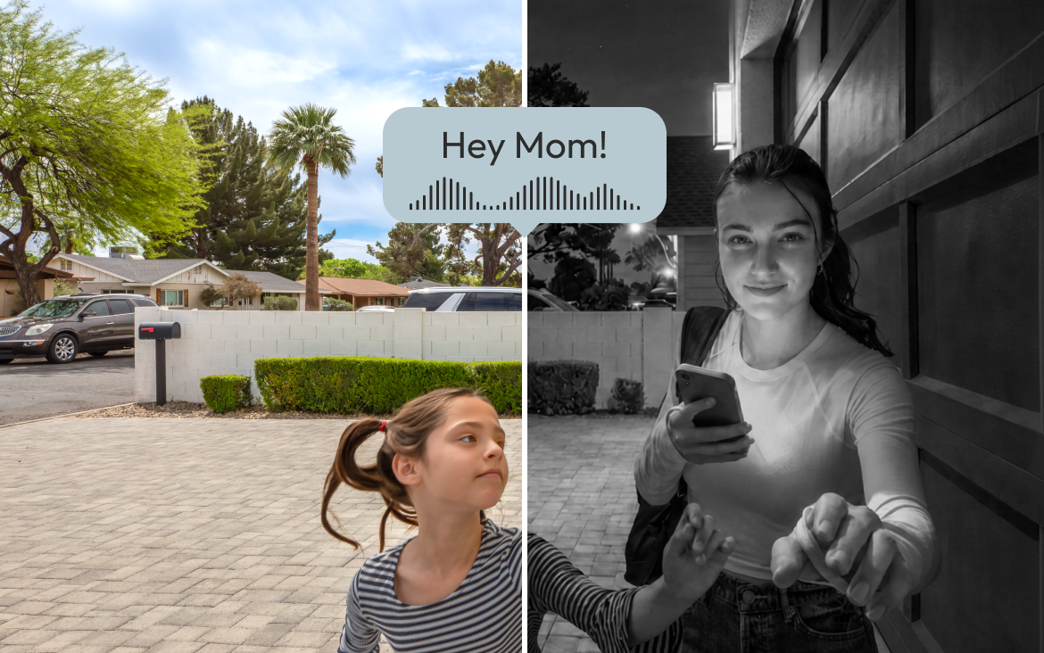 Video keypad conversing with mom