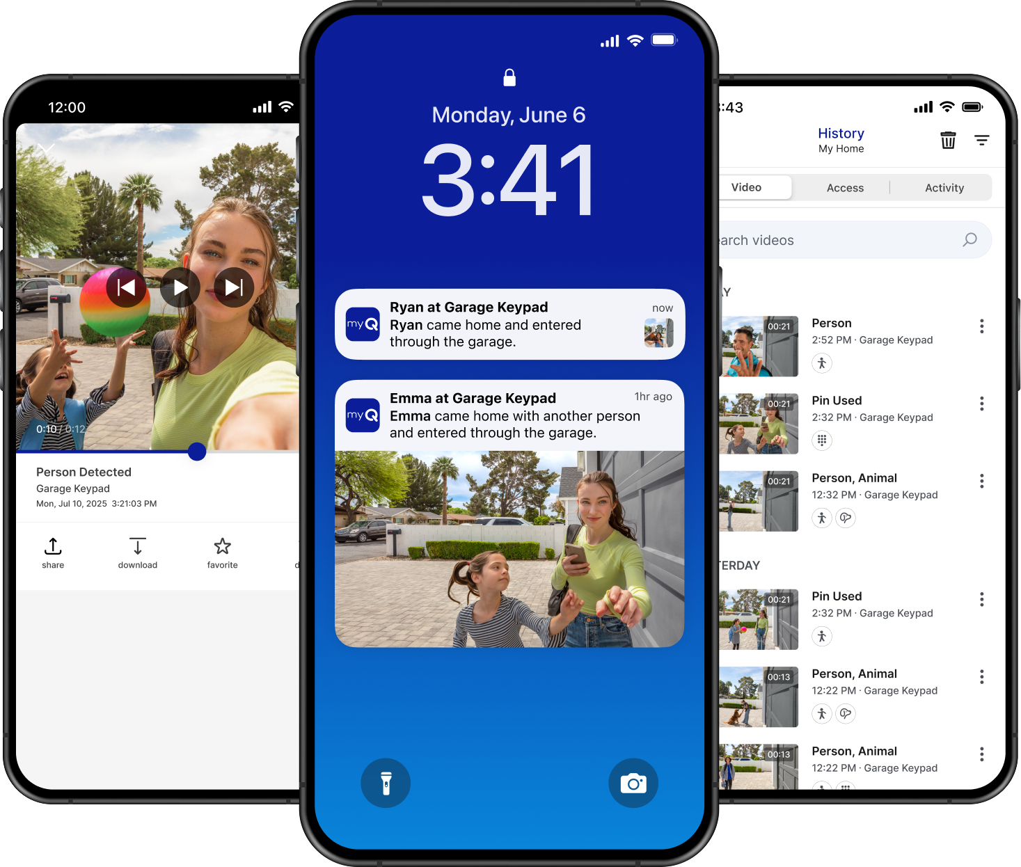 myQ smart access and monitoring feature